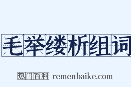毛举缕析组词是什么意思的图片